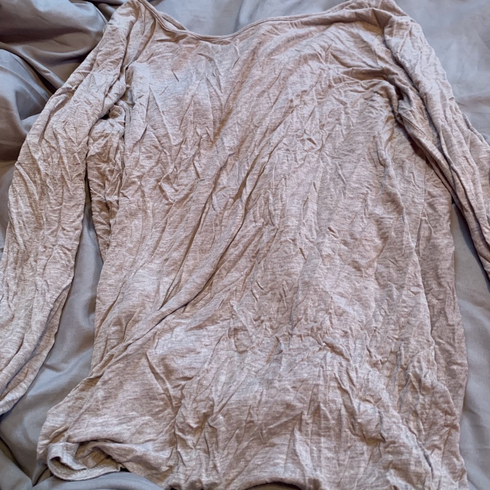 Tan open back shirt